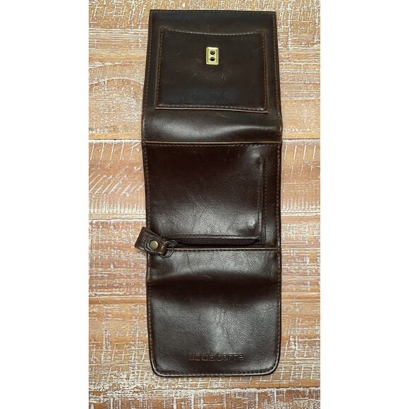 VTG Liz Claiborne Logo Brown Leather Snap Tri-Fold Wallet ID Credit Card Coin - Picture 7 of 14
